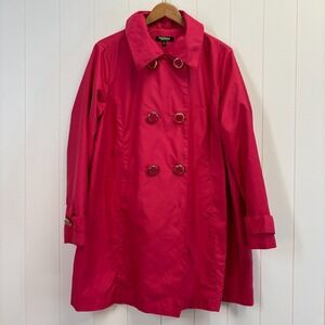 Twiggy London Womens Dopamine Preppy Twee Trench Coat Size XL Pink Maximalist